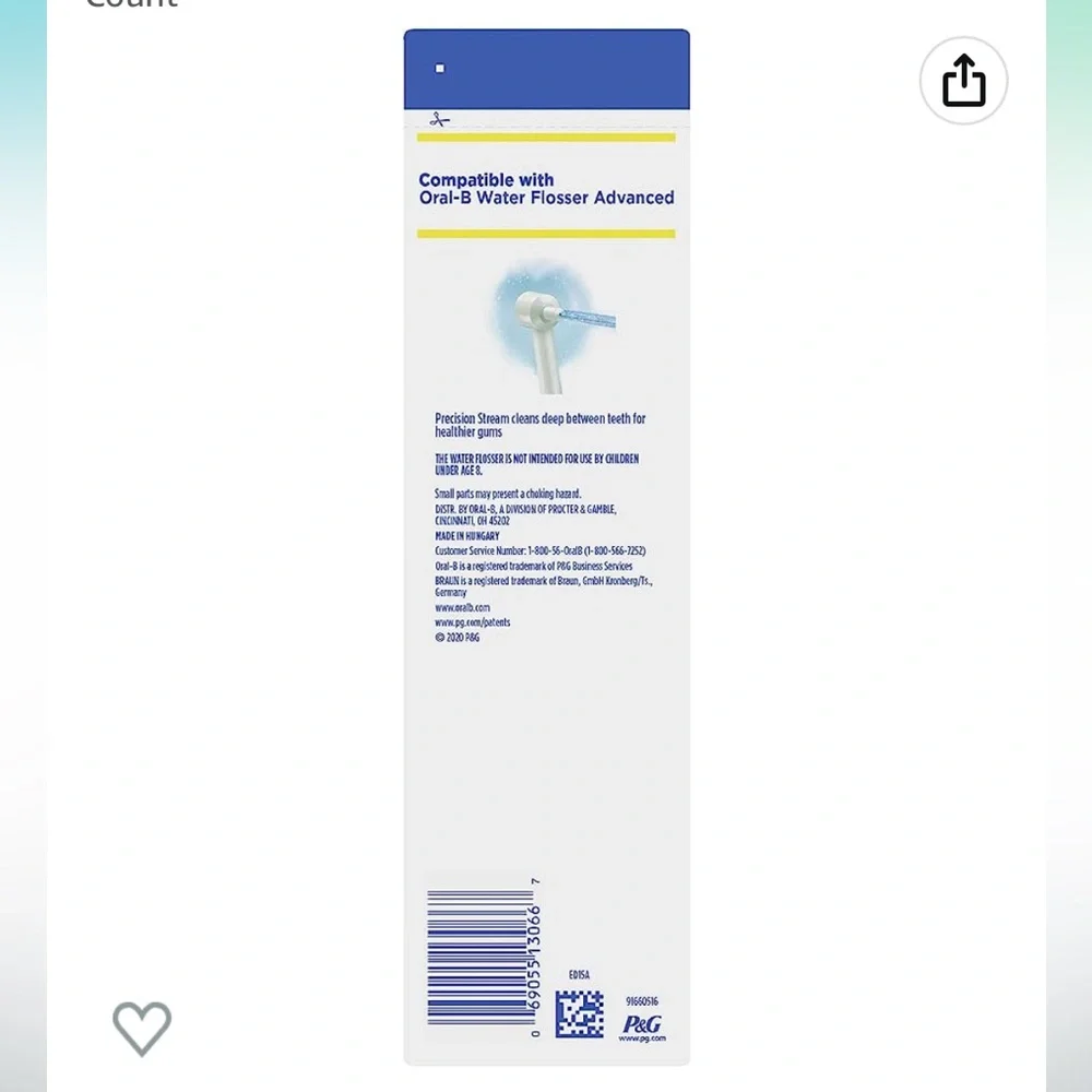 Brand new Oral-B precision jet replacement nozzles, 4 counts x 1 pack.